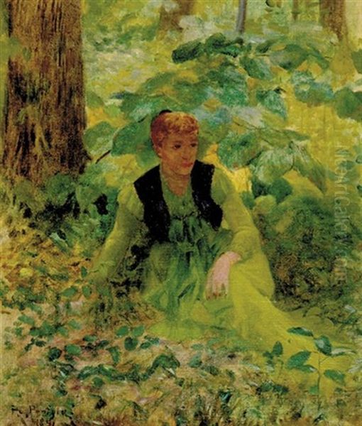 Symphony In Green Oil Painting by Frank C. Penfold