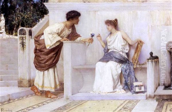 Scena Galante Nell'antica Roma Oil Painting by Domenico Pennachini