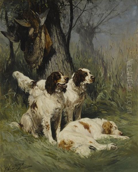 Awaiting The Master Oil Painting by Olivier de Penne