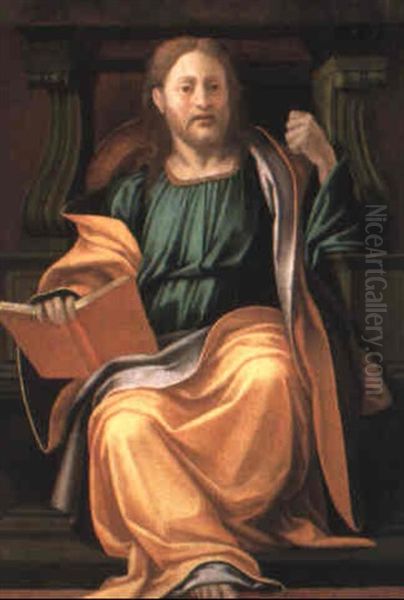 Enthroned Apostle Oil Painting by Giovanni Francesco Penni