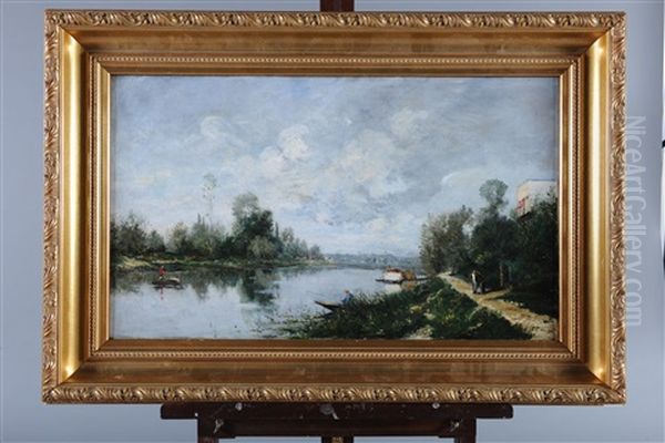 Paysage Fluvial Oil Painting by Paul Emmanuel Peraire