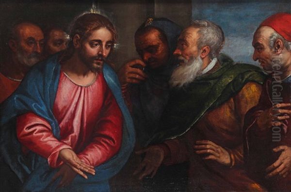 Il Tributo Della Moneta Oil Painting by Santo Peranda