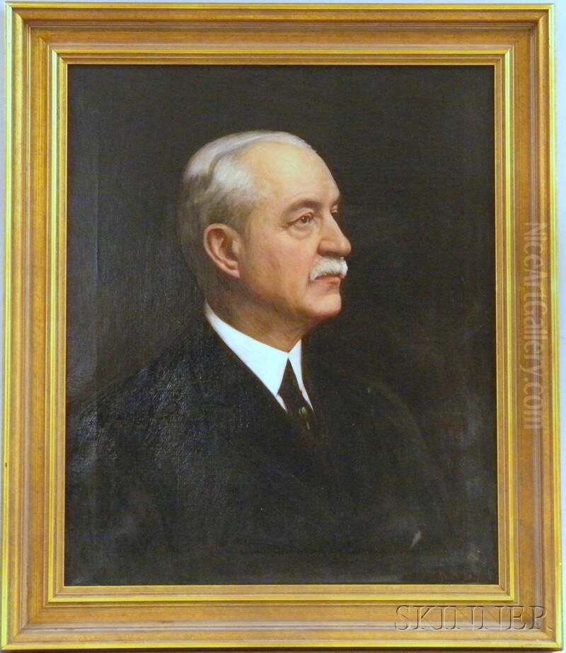 Portrait Of A Gentleman In Profile Oil Painting by Morton H. Bly