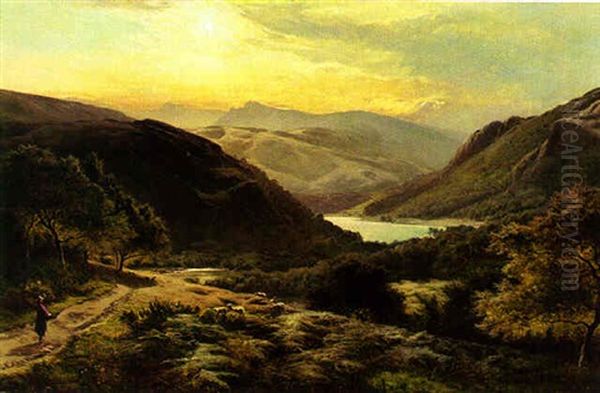Rydal Water, Westmorland Oil Painting by Sidney Richard Percy