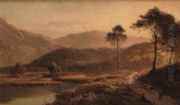 Near Ambleside, Westmoreland Oil Painting by Sidney Richard Percy