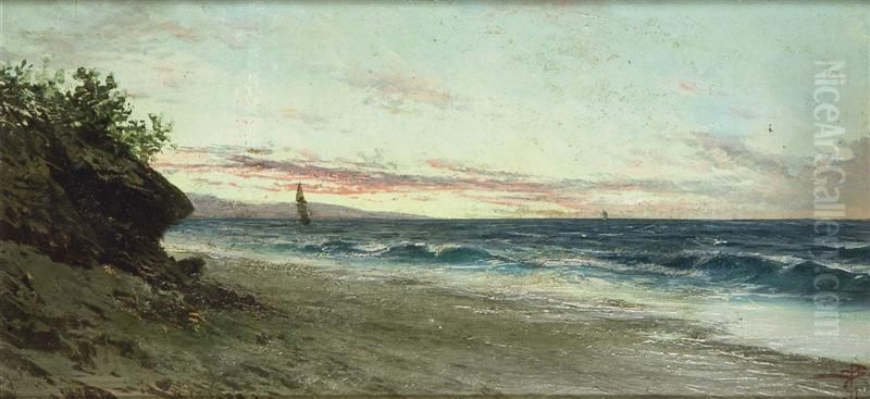 Marina Oil Painting by Giacinto Bo