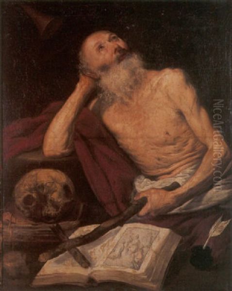 San Jeronimo Oil Painting by Antonio de Pereda y Saldago