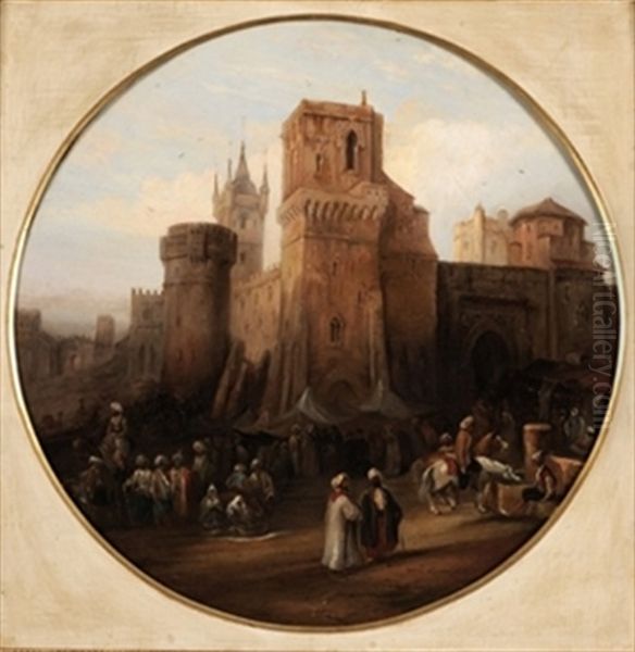 Mercado Arabe Oil Painting by Genaro Perez Villaamil Y Duguet