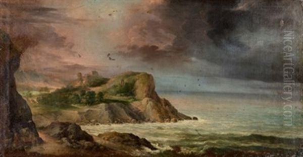 Paisaje Costero Oil Painting by Genaro Perez Villaamil Y Duguet