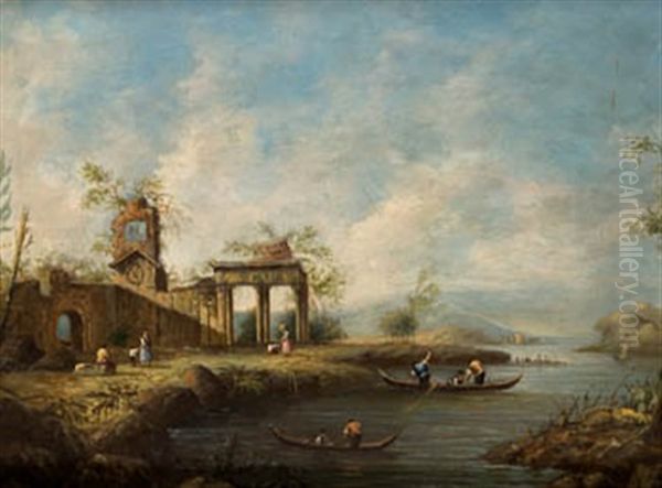 La Vuelta De La Pesca Oil Painting by Genaro Perez Villaamil Y Duguet