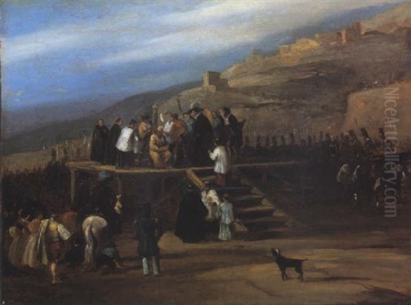 La Ejecucion Del Facineroso Llamado Labrado Oil Painting by Genaro Perez Villaamil Y Duguet