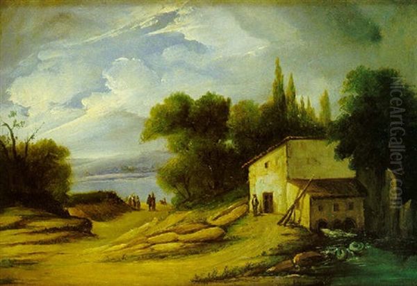 Paisaje Fluvial Oil Painting by Genaro Perez Villaamil Y Duguet