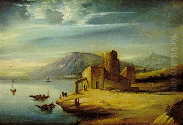 Paisaje Costero Oil Painting by Genaro Perez Villaamil Y Duguet