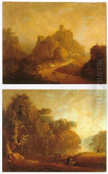 Paisaje Romantico Oil Painting by Genaro Perez Villaamil Y Duguet