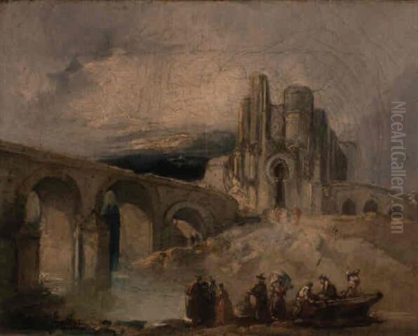 Paisaje Fantastico Con Barcas Oil Painting by Genaro Perez Villaamil Y Duguet