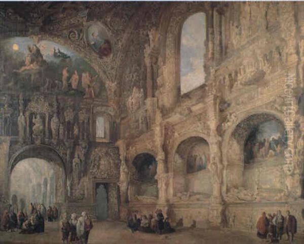 La Capilla De Los Benavente En Medina De Rioseco Oil Painting by Genaro Perez Villaamil Y Duguet