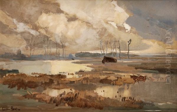 Corse, L'embouchure Du Liamone Oil Painting by Lucien Peri