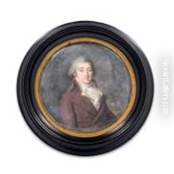 Portrait Du Fabuliste Jean-pierre Claris De Florian (1755-1794) Oil Painting by Lie-Louis Perin-Salbreux