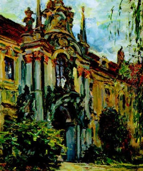 Durnstein Oil Painting by Leo Perlberger