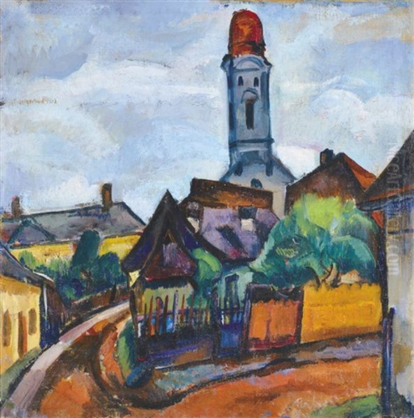 Baia Mare Oil Painting by Vilmos Perlrott-Csaba