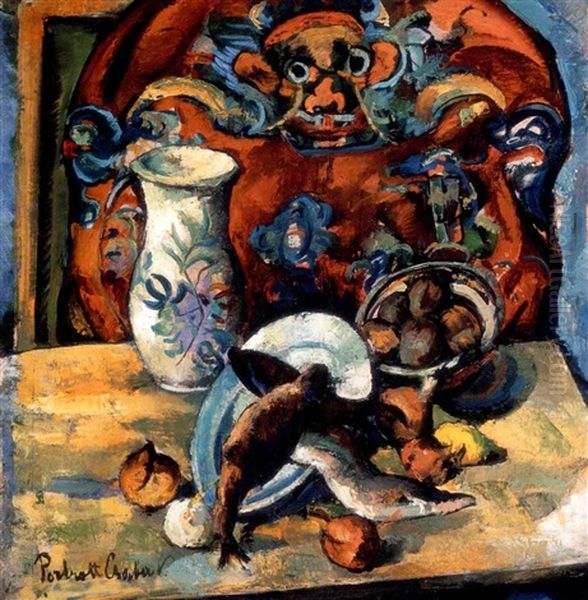 Mutermi Csendelet (studio Still-life) Oil Painting by Vilmos Perlrott-Csaba