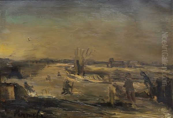 Landscape With Farmers Oil Painting by Constant Permeke