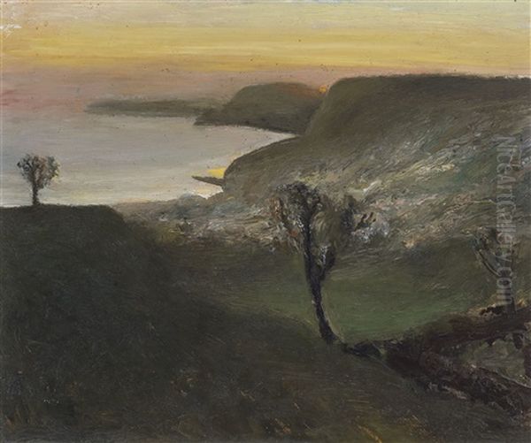 Landscape With Seaview In Devonshire (1916) Oil Painting by Constant Permeke