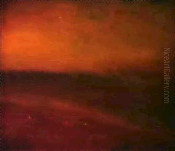 Sunset Landscape Oil Painting by Constant Permeke