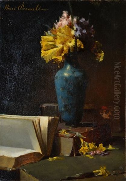 Bouquet Et Livres Oil Painting by Henry Paul Perrault