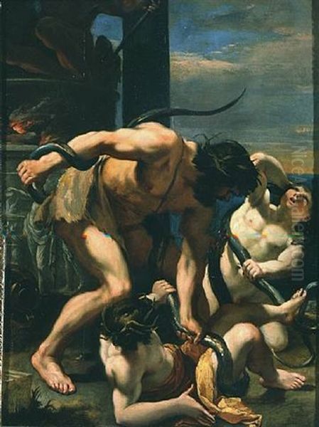 Fruhling In Cologny. Bluhende Baume Am Lac Leman Oil Painting by Francois Perrier Le Bourguignon