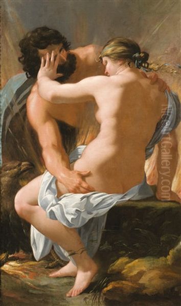 Jupiter And Semele Oil Painting by Francois Perrier Le Bourguignon