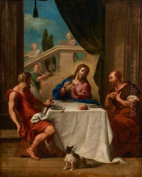 Les Pelerins D'emmaus Oil Painting by Francois Perrier Le Bourguignon