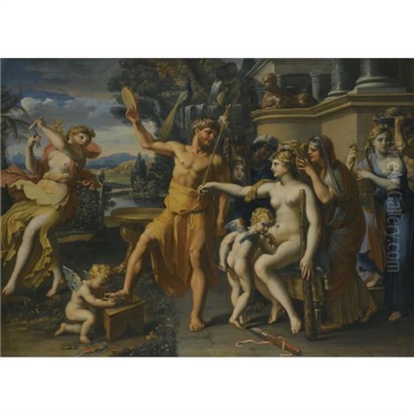 Hercules And Omphale Oil Painting by Francois Perrier Le Bourguignon