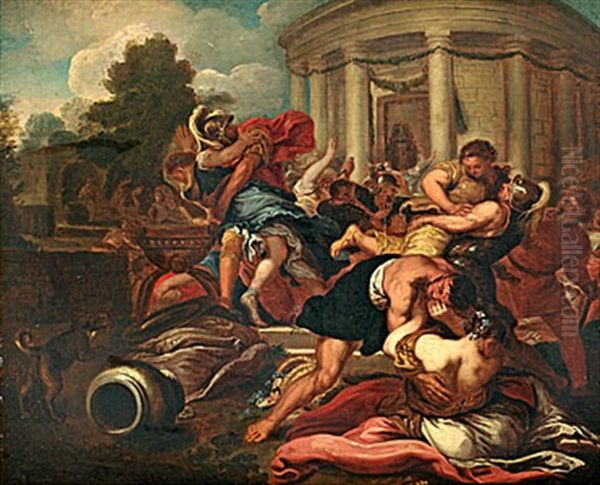 Sabinskornas Bortrovande Oil Painting by Francois Perrier Le Bourguignon