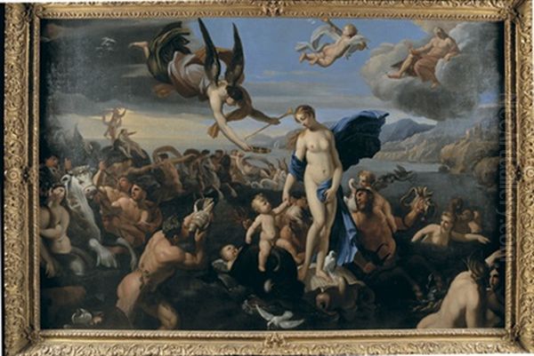 L'allegorie De La Naissance Du Dauphin Oil Painting by Francois Perrier Le Bourguignon