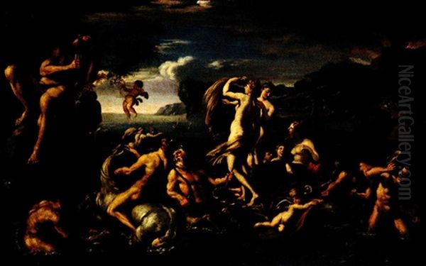 Acis Et Galatee Oil Painting by Francois Perrier Le Bourguignon