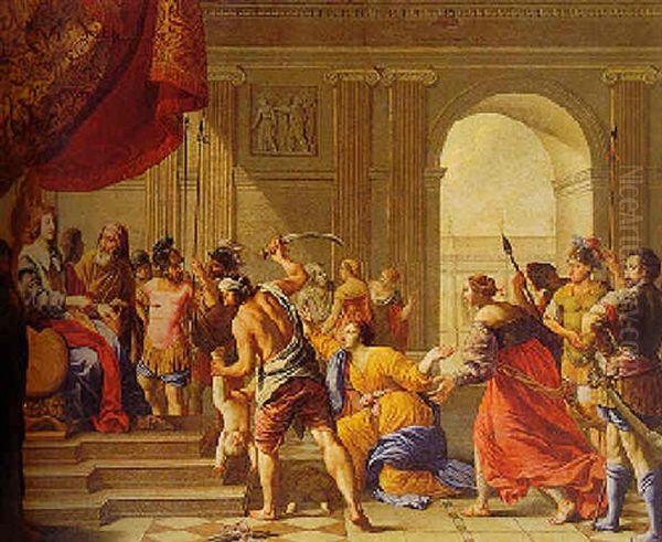 The Judgement Of Solomon Oil Painting by Francois Perrier Le Bourguignon