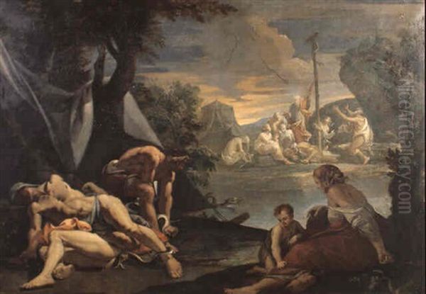 Moise Et Le Serpent D'airain Oil Painting by Francois Perrier Le Bourguignon