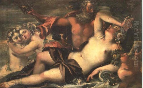 Neptune Et Amphitrite Oil Painting by Francois Perrier Le Bourguignon