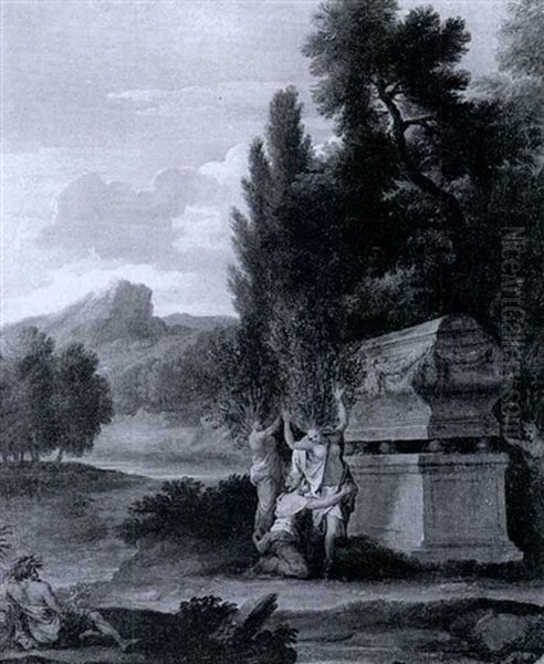 The Sisters Of Phaeton Transformed Into Trees At His Tomb Oil Painting by Francois Perrier Le Bourguignon