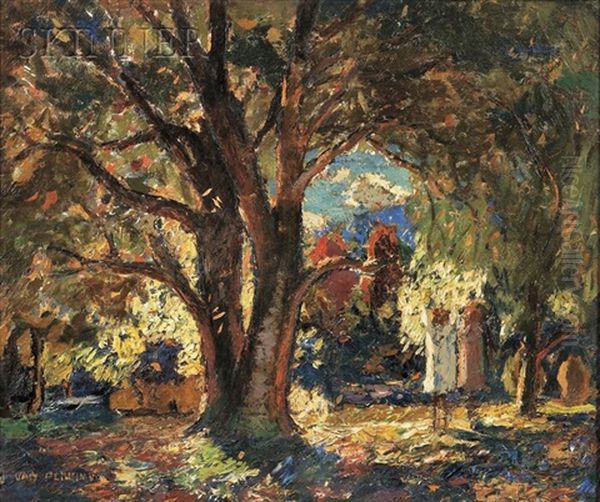 Autumn Day Oil Painting by Van Dearing Perrine