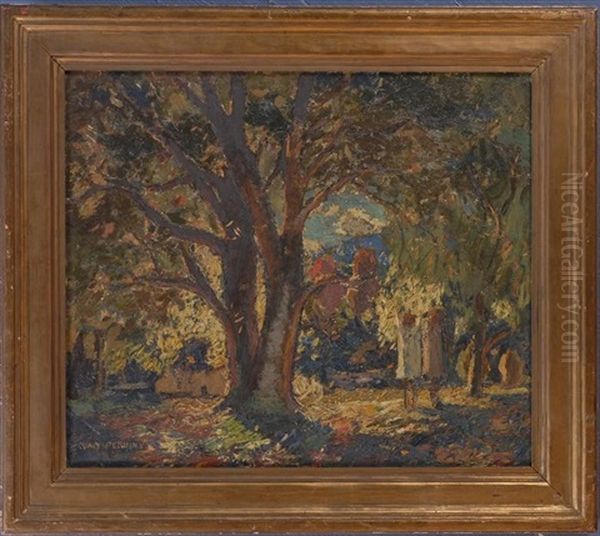 Autumn Day Oil Painting by Van Dearing Perrine