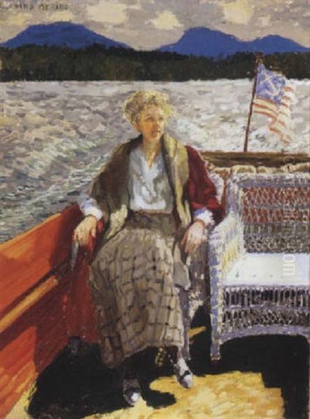 On The Fourth Of July Oil Painting by Van Dearing Perrine