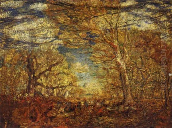 Virginia Creeper Oil Painting by Van Dearing Perrine