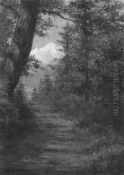 Woodland Path Leading To A Distant Summit Oil Painting by Enoch Wood Perry