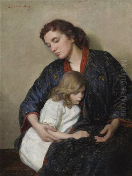 Mother And Child Oil Painting by Lilla Calbot Perry