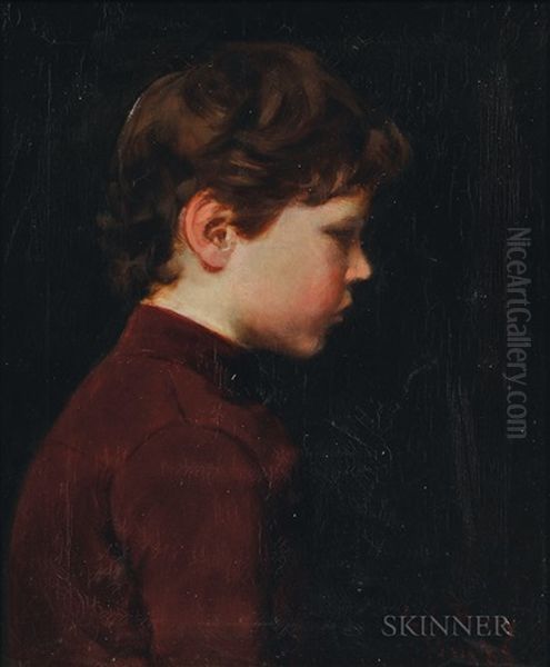 The Red Tunic / A Portrait Of Edith Perry Oil Painting by Lilla Calbot Perry