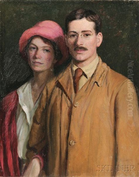 Portrait Of Edith Perry Ballantine And Edward Ballantine Oil Painting by Lilla Calbot Perry
