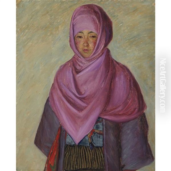 The Purple Shawl Oil Painting by Lilla Calbot Perry