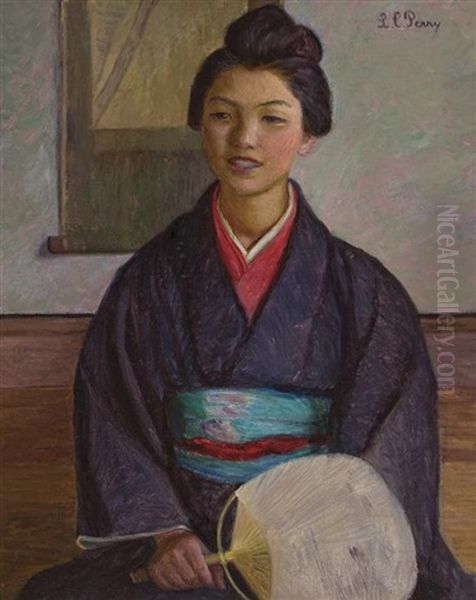 Japanese Girl Oil Painting by Lilla Calbot Perry